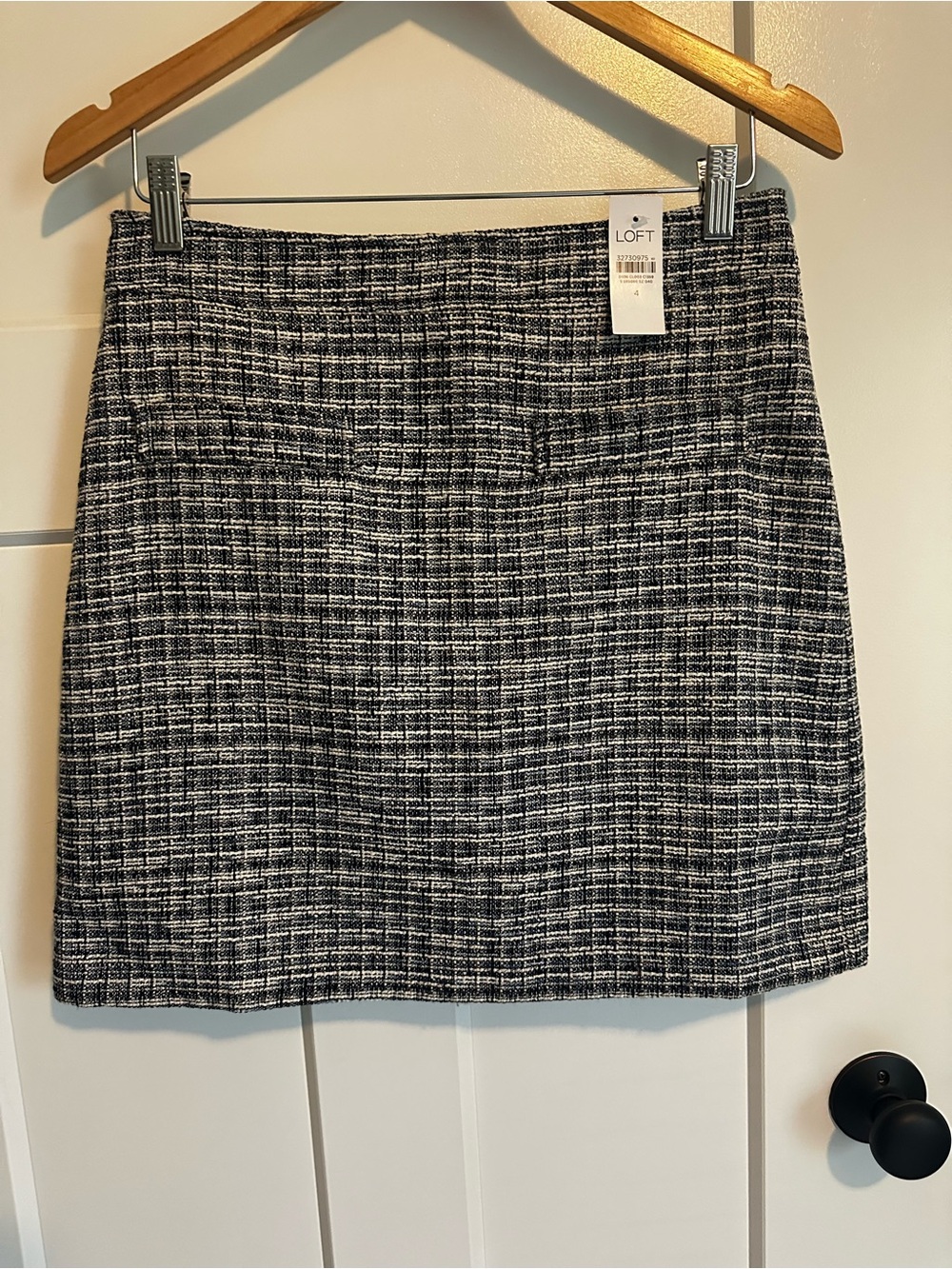 NWT LOFT Blue & White Tweed Mini Skirt